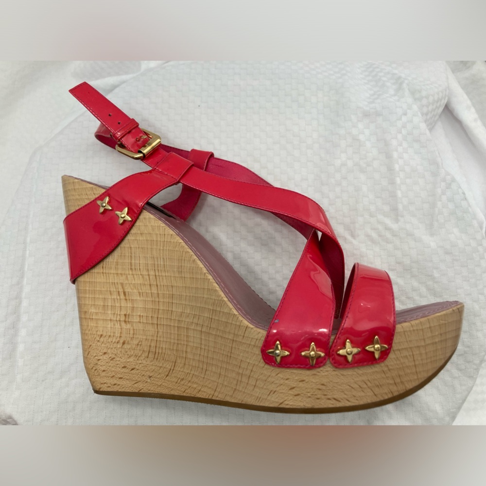 Louis Vuitton Wood Heel Wedge Sandal - Picture 10 of 11